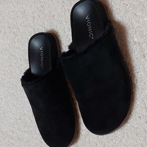 Vionic Arlette Faux Fur Mule Slip Ons